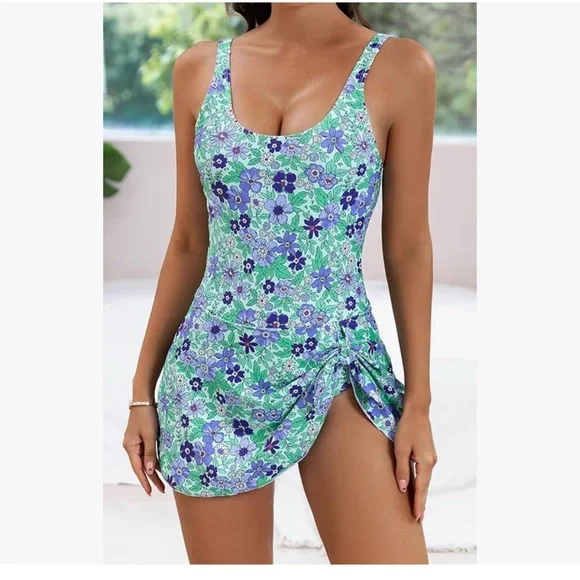 One Piece Swimdress Swimsuits for Women Tummy Control Large NWT - Picture 4 of 7